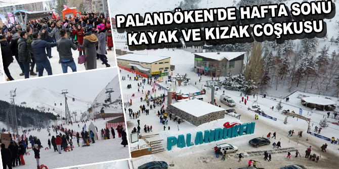 Palandöken'de hafta sonu kayak ve kızak coşkusu