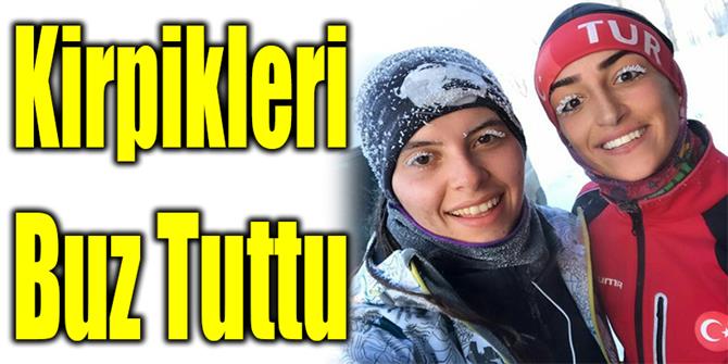 Erzurum'da kirpikler buz tuttu