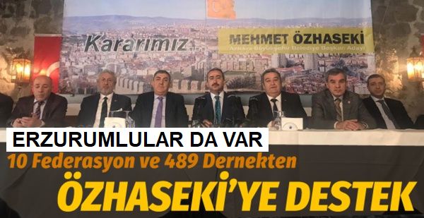 10 federasyon ve 489 dernekten Özhaseki'ye destek