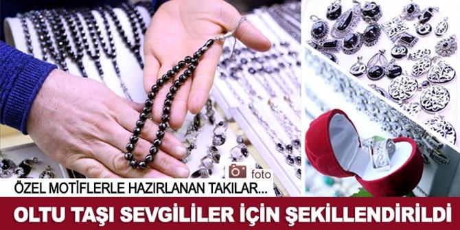 "Oltu taşı" sevgililer için şekillendirildi