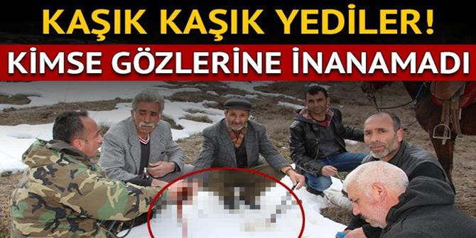 Erzurum'da Bir Garip Olay! Atlarla 'Karlı Pekmez' Yemeye Gittiler