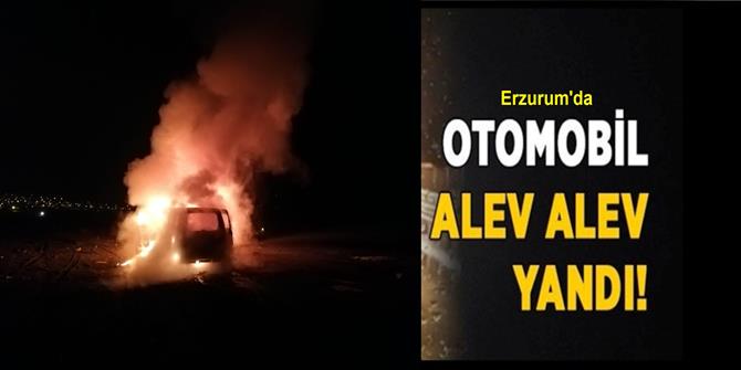 Erzurum'da Otomobil alev alev yandı: 4 yaralı