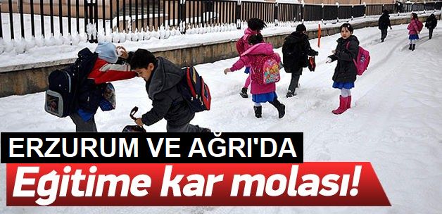 Ağrı ve Erzurum'da eğitime kar engeli