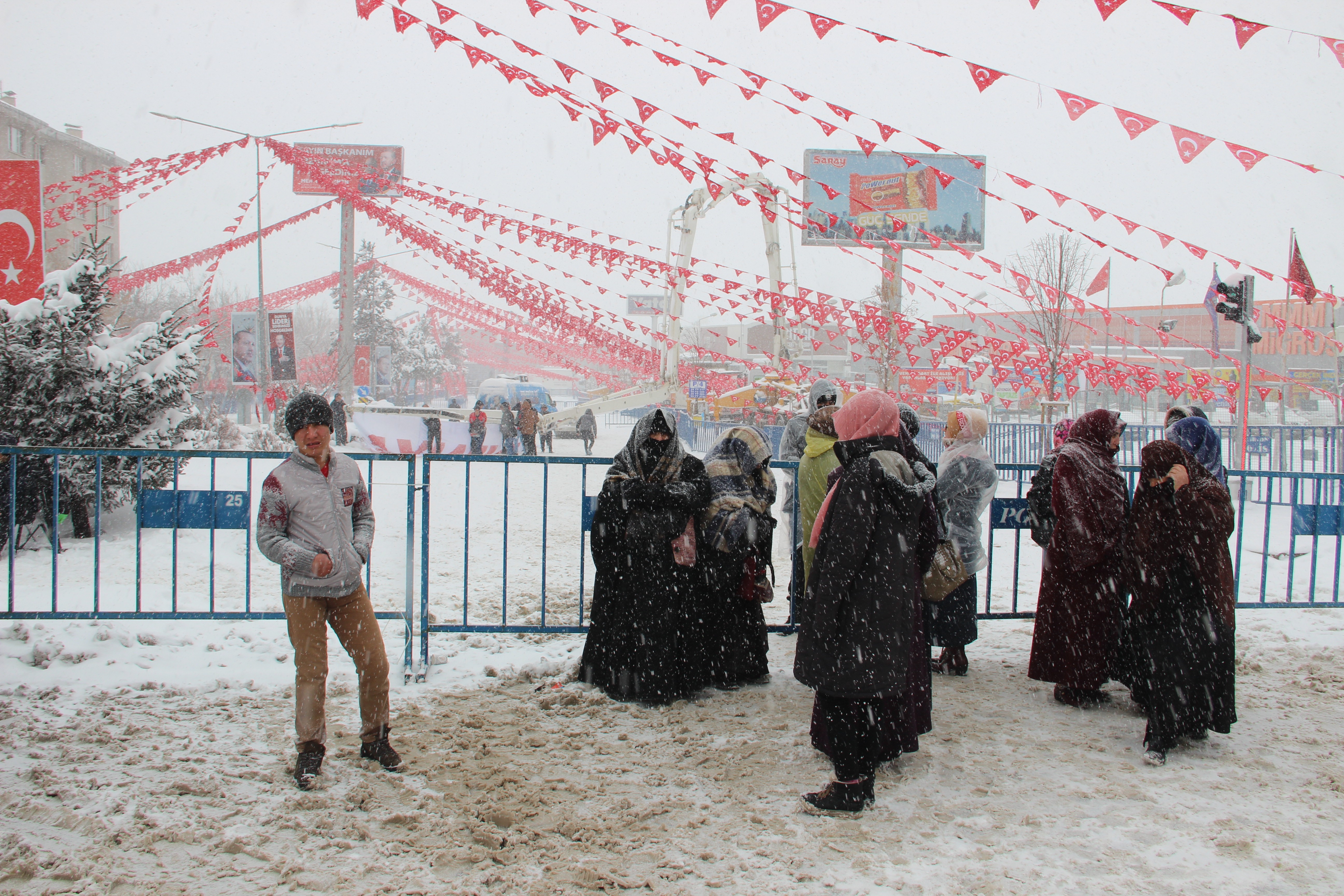 Erzurum kar altında Cumhurbaşkanı Erdoğan'ı bekliyor