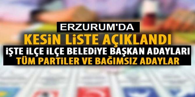 Erzurum'da Kesin aday listeleri ilan edildi