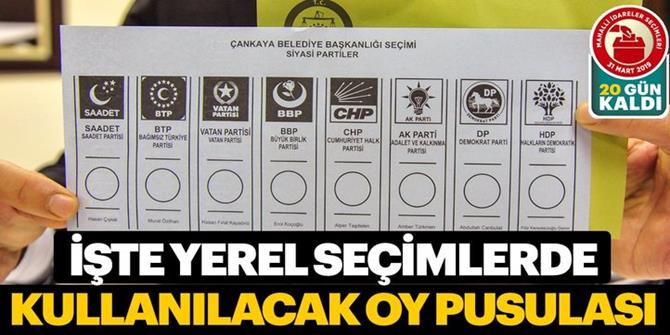 İşte 31 Mart'ta kullanılacak oy pusulası!