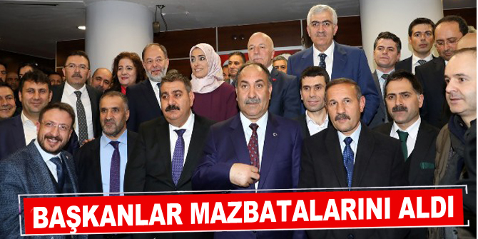 Başkanlar mazbatalarını aldı