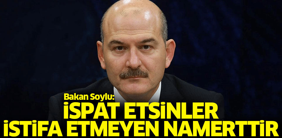 Soylu: İspat etsinler, istifa etmeyen namerttir