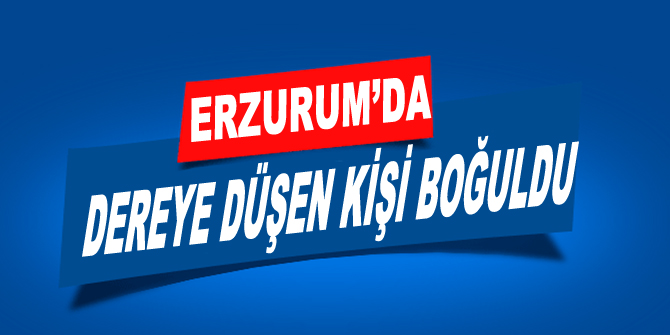 Erzurum'da dereye düşen kişi boğuldu