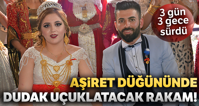 Aşiret düğününde geline bir kilo altın, damada ise 100 bin lira takıldı