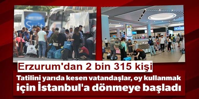 Erzurum’dan 2 Bin 315 İstanbul seçimleri için uğurlandı