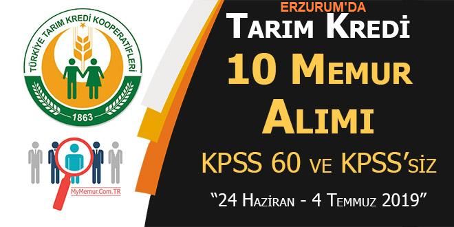 Erzurum'da Tarım Kredi 10 Memur Alımı Yapacak!