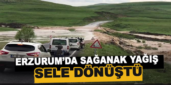 Erzurum’da sağanak sele dönüştü