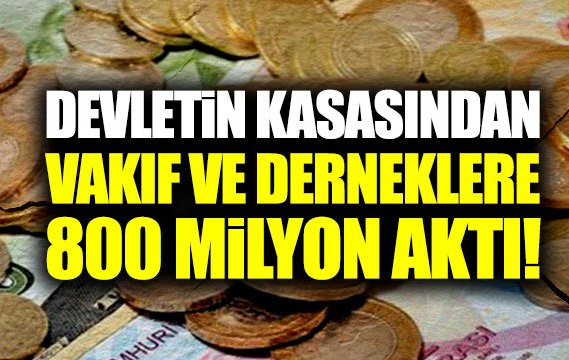 Devletin kasasından vakıf ve derneklere 800 milyon aktı