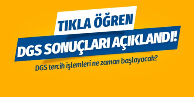 DGS sonuçları saat 14.45'te açıklandı ÖSYM TC ile sonuç sorgulama