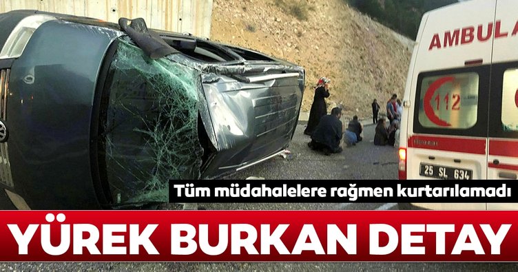 Erzurum'da yürek burkan kaza