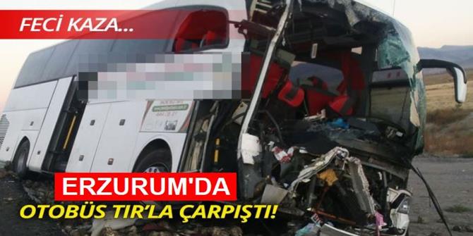 Erzurum'da Yolcu otobüsü ile tır çarpıştı: 17 yaralı