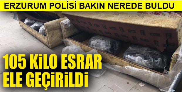 Erzurum'da 105 kilogram esrar ele geçirildi