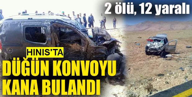 Erzurum’da düğün konvoyunda feci kaza: 2 ölü, 12 yaralı