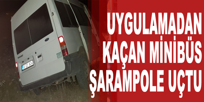 Uygulamadan kaçan minibüs şarampole uçtu