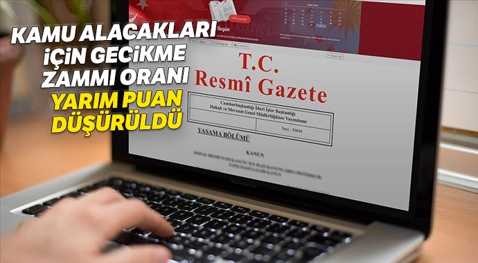 Kamu alacakları için gecikme zammı oranı yarım puan düşürüldü