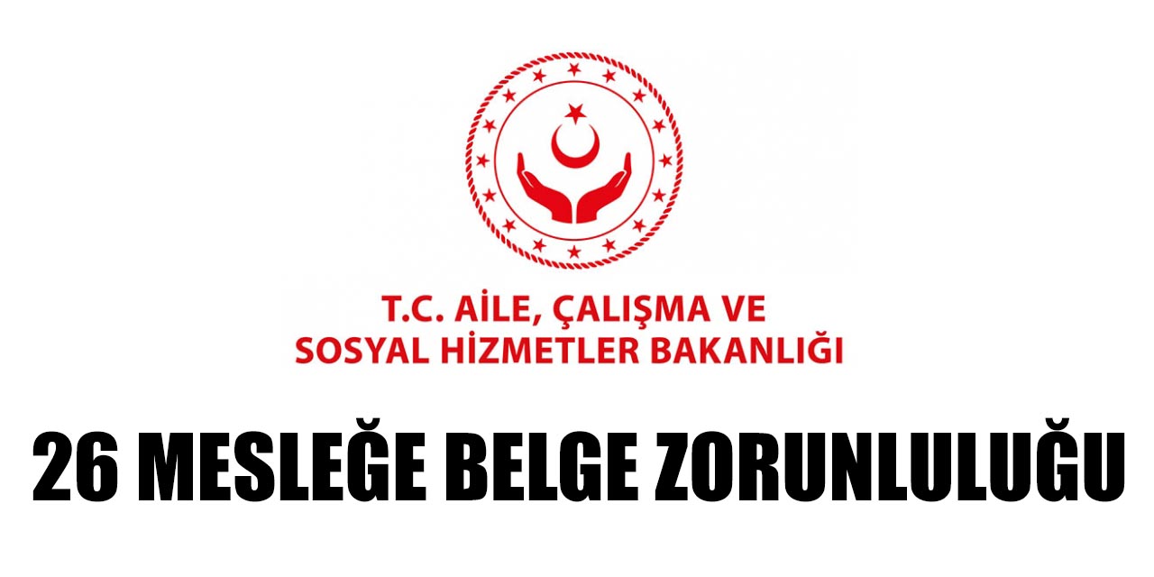 26 meslekte daha belge zorunluluğu