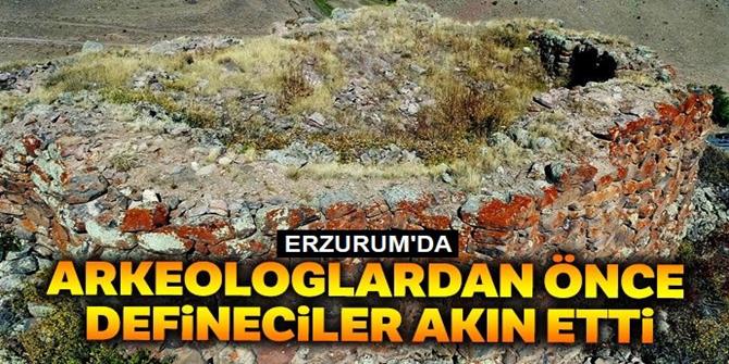 Erzurum'da Defineciler 2500 rakımdaki kaleyi bile kazdılar