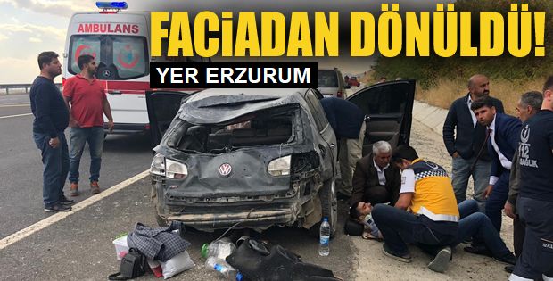 Erzurum'da faciadan dönüldü: 3 yaralı