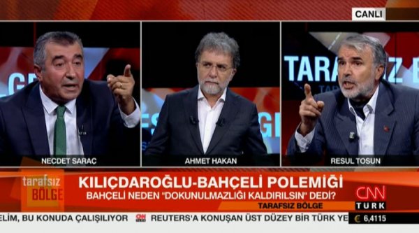 CNN Türk canlı yayınında birbirlerine bela okudular