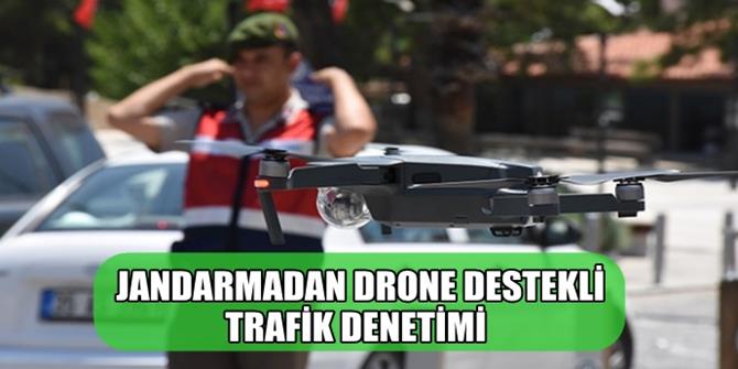 Erzurum'da Jandarmadan drone destekli trafik denetimi