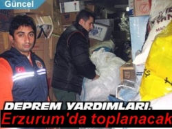 Uluslararası yardımlar Erzurum'a