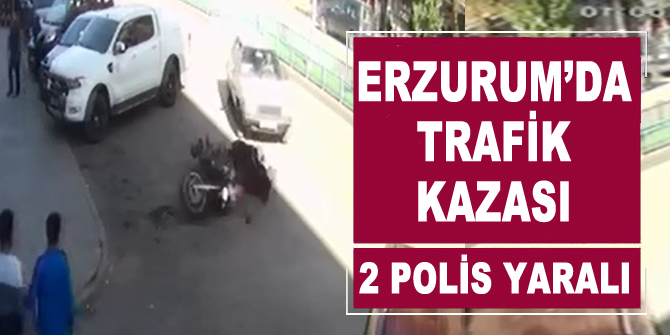 Sürücü polis motosikletine çarptı: 2 yaralı