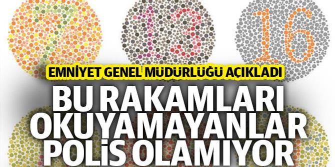 Emniyet Genel Müdürlüğü: Renk körlüğü polisliğe engel