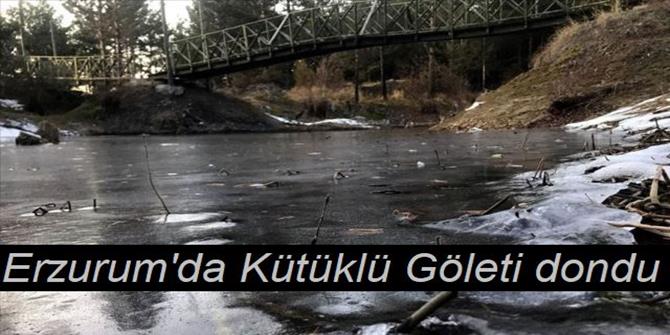 Erzurum'da Kütüklü Göleti dondu