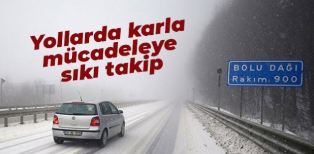 Yollarda karla mücadeleye sıkı takip