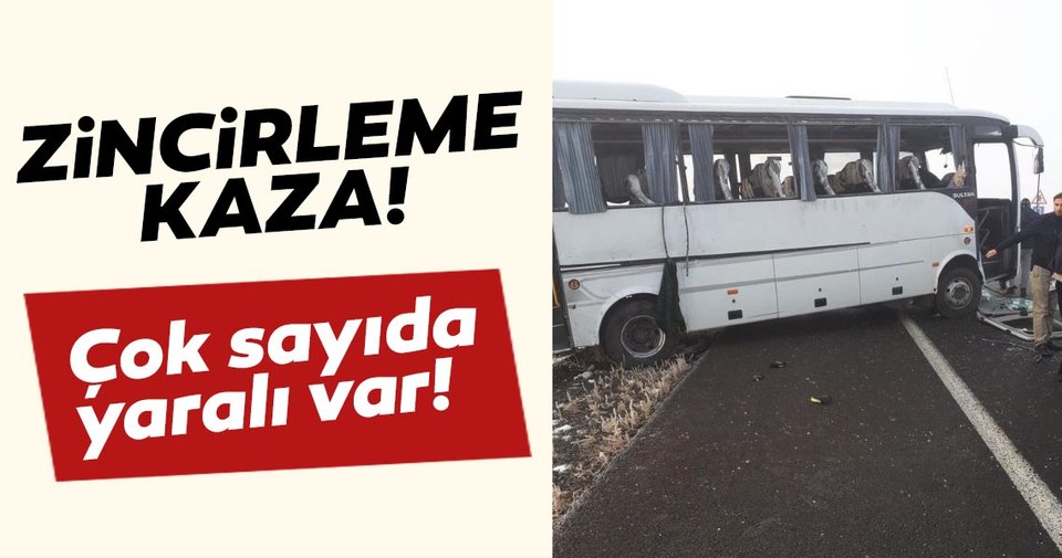 Sarıkamış’ta 6 aracın karıştığı zincirleme trafik kazası