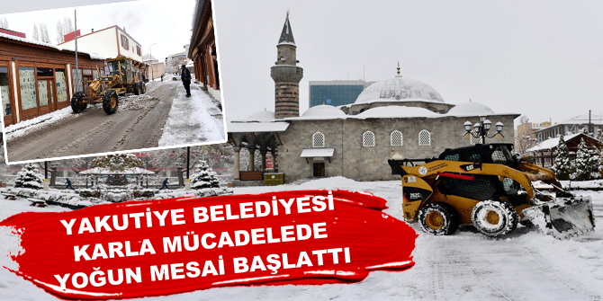 Yakutiye Belediyesi karla mücadelede yoğun mesai başlattı