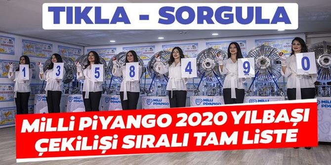 Milli Piyango 2020 yılbaşı çekilişi sonuçları açıklandı!