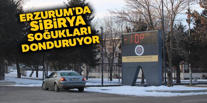 Erzurum’da Sibirya soğukları donduruyor