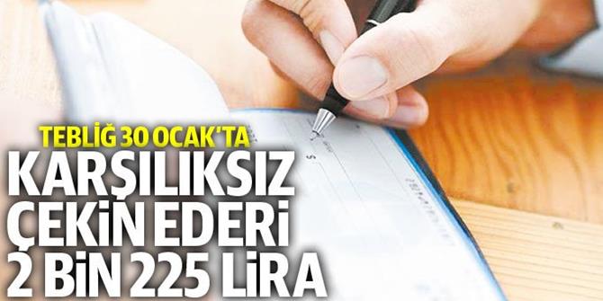 Karşılıksız çekin ederi 2 bin 225 lira