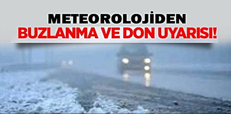 Doğu Anadolu'da buzlanma ve don uyarısı