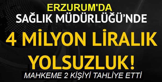Erzurum İl Sağlık ile Halk Sağlığı müdürlüklerindeki "zimmet" davasında 2 sanığa tahliye