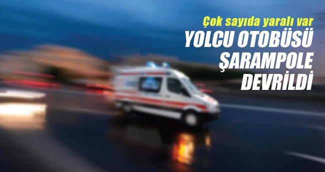 Erzincan'da yolcu otobüsü şarampole devrildi: 46 yaralı