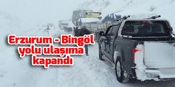 Bingöl-Erzurum kara yolu kar ve tipi nedeniyle ulaşıma kapandı