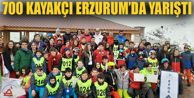 Yüzlerce kayakçı Erzurum'da yarıştı