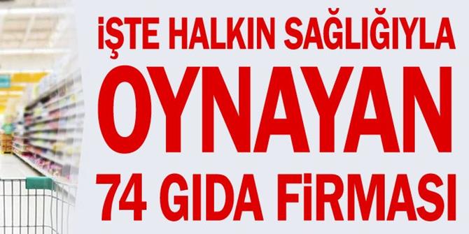 Erzurum'dan da firma var: İşte halkın sağlığıyla oynayan 74 gıda firması