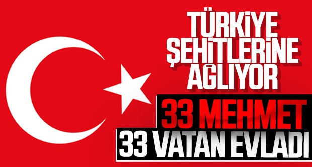 Türkiye şehitlerine ağlıyor