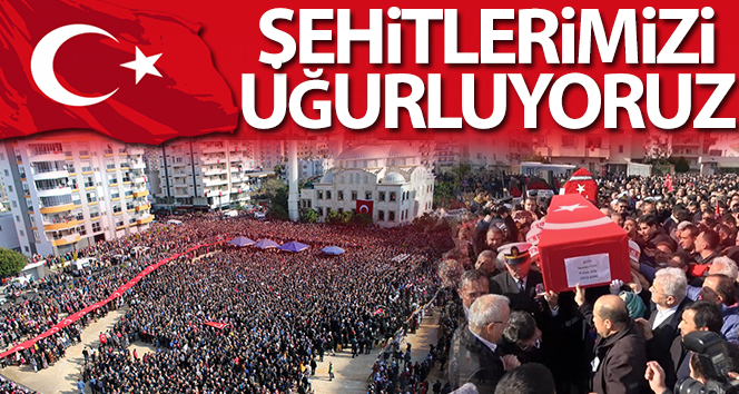 İdlib şehitleri son yolculuklarına uğurlanıyor