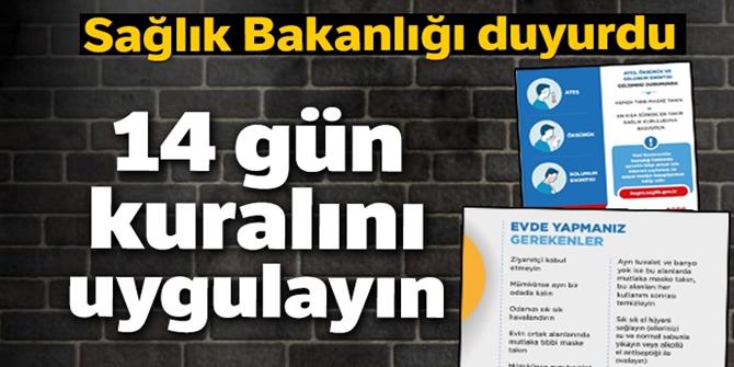 Sağlık Bakanlığı uyardı! 14 gün kuralını uygulayın