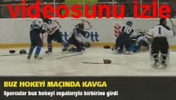 Buz hokeyi maçında kavga